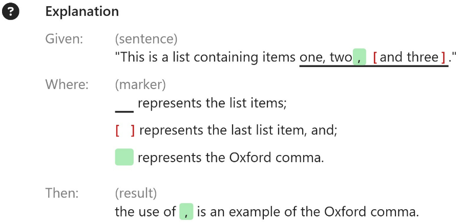 Explanation of Oxford comma from psycholinguistics.org